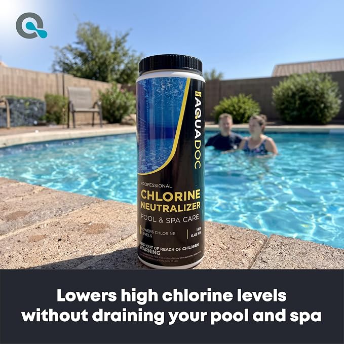 AquaDoc Chlorine Neutralizer for Pool & Hot Tub - 1 lb - Sodium Thiosulfate Formula to Help Reduce Chlorine Levels - Spa and Pool Chemicals Made in USA