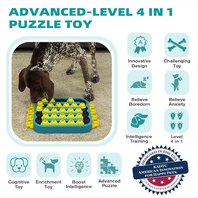KADTC XL, 4 Levels in 1, Dog Puzzle Toy, Mental Stimulation & Enrichment | Adjustable challenge grows from beginner to expert, extends playtime, fights boredom, burns energy, and rewards every step.