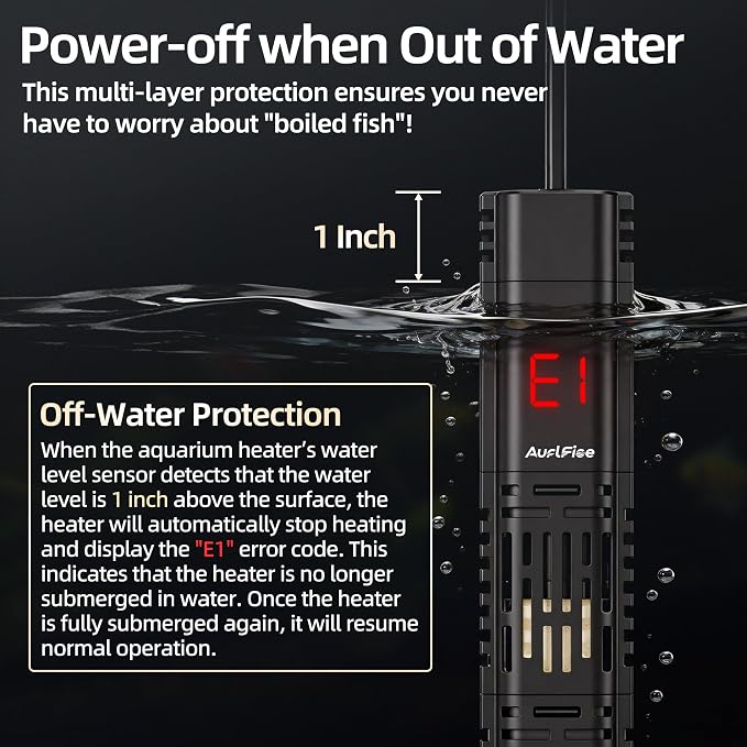 Aquarium Heater for Fish Tank - 300W Submersible Fish Tank Heater with Digital Display & Adjustable External Controller, Leaving Water Protection for 40-75 Gallon Freshwater Saltwater Tanks