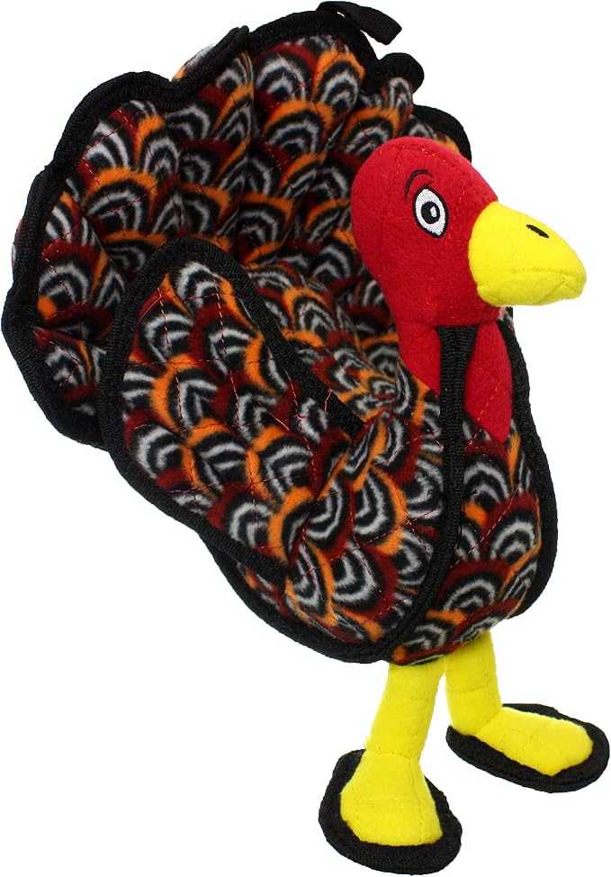 TUFFY® : 2 Pack Turkey Dog Toy: Ultra Durable Plush Toy with Multiple Layers & Reinforced Seams, Washable and Floats, Original Construction