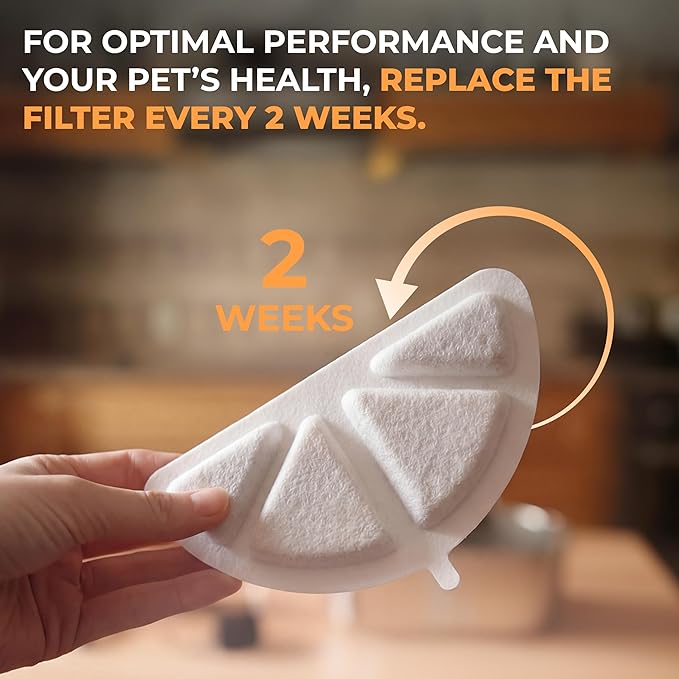 Official LIPPUP Cat Water Fountain Filters – 8 Pack Replacement Filters for Stainless Steel Fountain, Premium Activated Carbon & Ion Exchange Resin, 4 Months Clean & Fresh Water