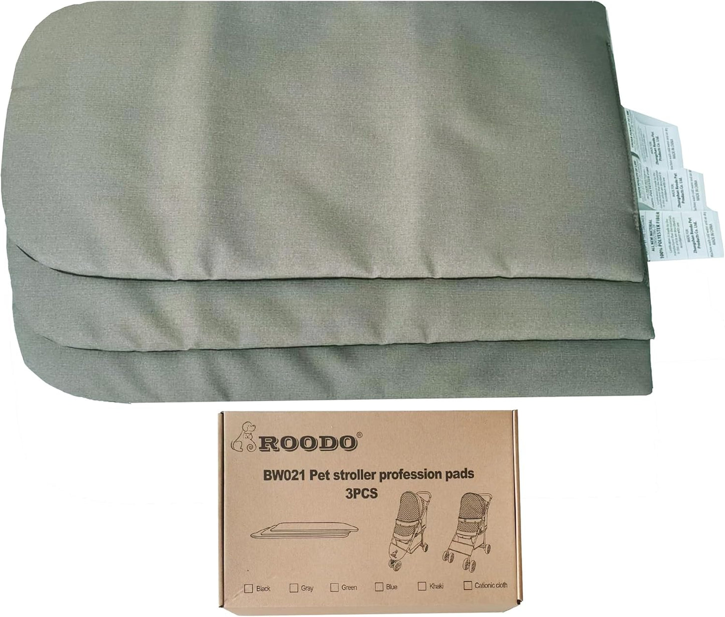 ROODO Pet Stroller Inner Pad for Exclusive Use,Original,Replaceable,Easy to Clean,Set of 3 pc(Cationic ash)