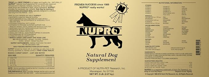 Nupro Natural Dog Supplement | Daily wellness support