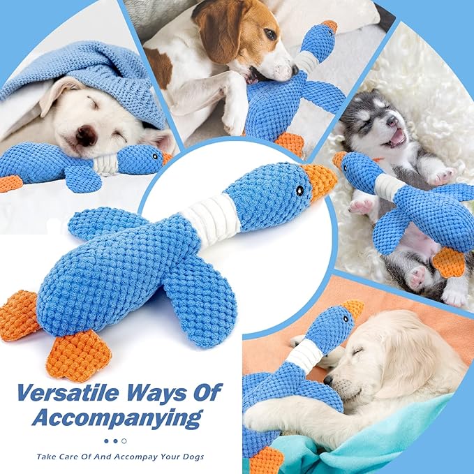 Vitscan Upgraded Goose Durable Dog Toys for Aggressive Chewers Small Medium Large Breed/Dog Chew Toy Crinkle Squeaky Plush Dog Puppy Chew Toys for Teething/Interactive Dog Toys