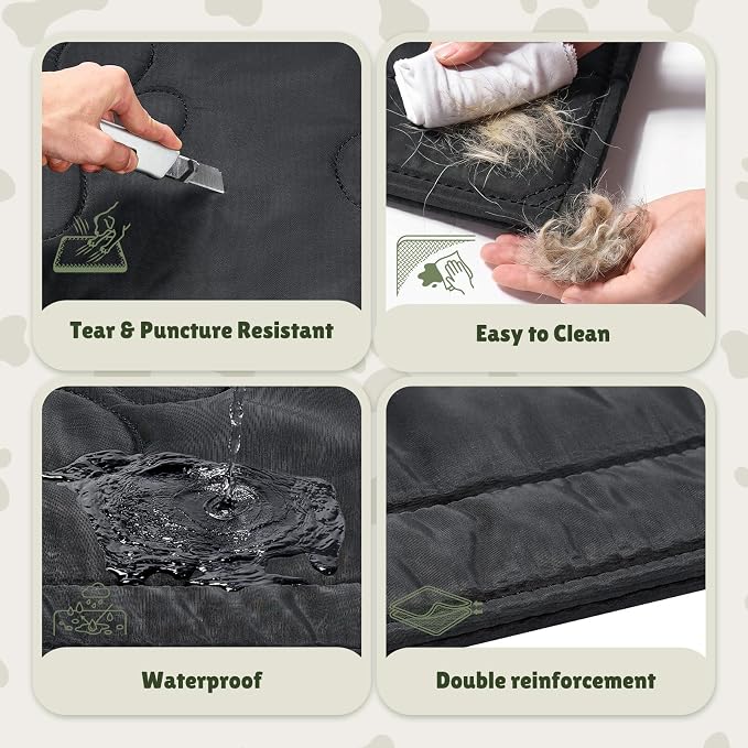 Chew Proof Dog Crate Pad for Aggressive Chewers, Indestructible Waterproof Dog Bed, Durable Machine Washable Dog Crate Mat for Large Dogs, Tough Indoor Outdoor Kennel Pad (Black, Large (28"x41"))