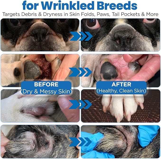 Dog Wrinkle Cream 3 Oz for Bulldogs' Face, Tail Pockets, Paws | Dog Wrinkle Care for Frenchies & Pugs - Moisturizing Balm For Gentle Sensitive Skin Care