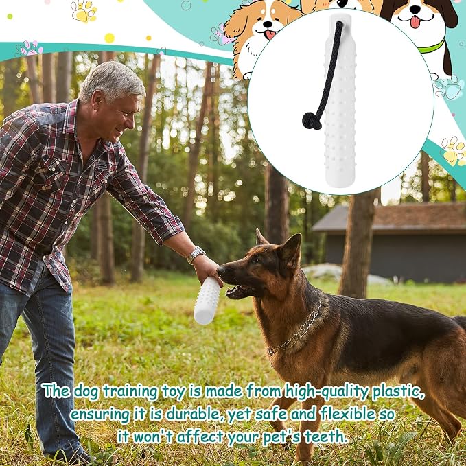 Blueweenly 6 Pcs Dog Bumper Toy for Water Retrieving Plastic Puppy Training Dummy Dog Float Toy Lightweight for Float on The Water Pool Outdoor Training Hunting Fetching (White)