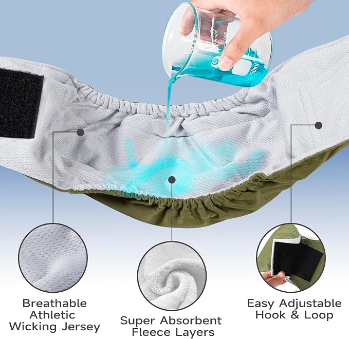 Male Dogs Diapers, Washable Reusable High Absorbing Boy Belly Bands Doggy Wraps Panties Doggie Puppy Pooping Potty Training Incontinence Marking XSmall(5 Pack)
