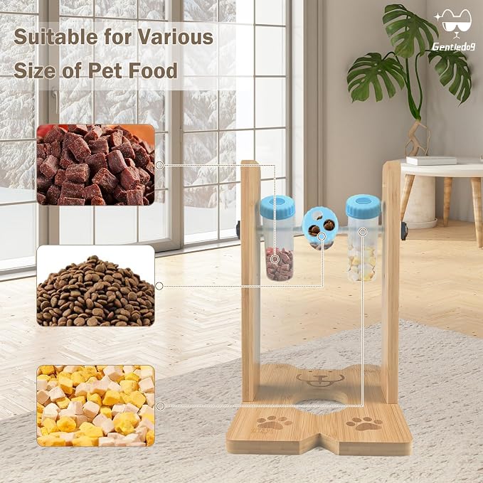 Dog Puzzle Toy, Wooden Slow Feeder, Pet Food Treat Feeding Toy, Interactive Dog Feeder for Boredom, Enrichment Toy for Smart Dogs
