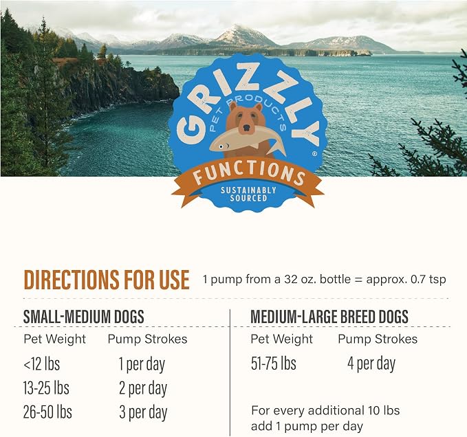 Grizzly Pet Products Joint Aid Liquid Hip and Joint Health Supplement Product for Dogs and Cats, 32 Ounce