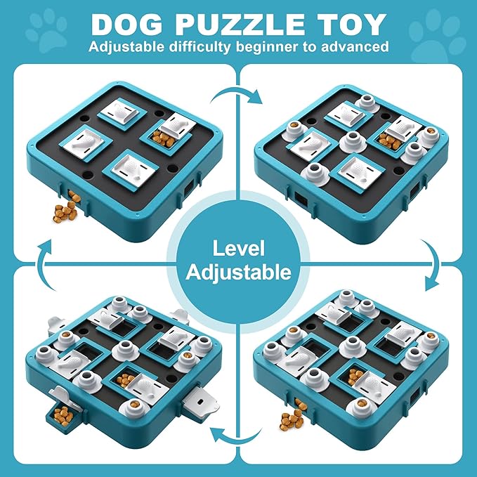 Aluckmao Large Dog Puzzle Toy, Adjustable Levels, Beginner to Advanced | Food Treat Game, Brain Stimulation, Mental Enrichment, Green