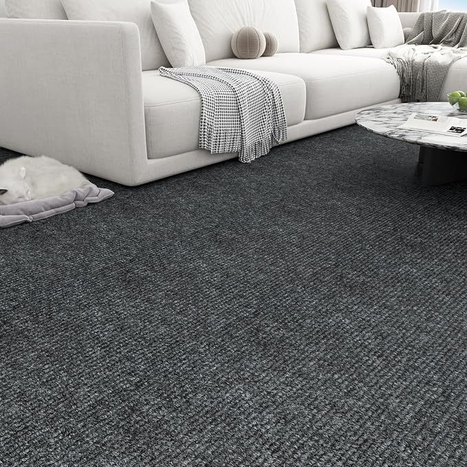 LaCheery 24"x79" Furniture Protectors from Cats Scratching Cat Scratch Pad for Couch Corner Protectors for Cats Dark Grey Cat Scratch Mat Self Adhesive Trimmable DIY Pets Scratching Carpet Large Roll