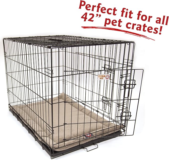 Majestic Pet Orthopedic Memory Foam Dog Crate Mat - Plush Pet Bed Pad for Crates & Kennels | USA Crafted | 42"x26" Villa Pearl