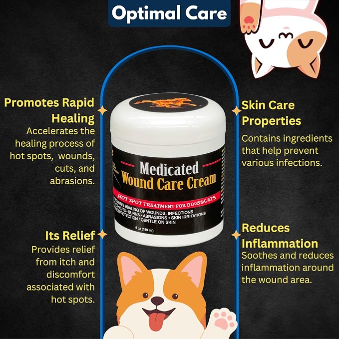 E3 Medicated Hot Spot Cream for Dogs - Hot Spot Treatment for Dogs, Dog Hot Spot Remedy, Cuts, Wounds - Hotspot Relief - Fast-Acting, Soothing Formula