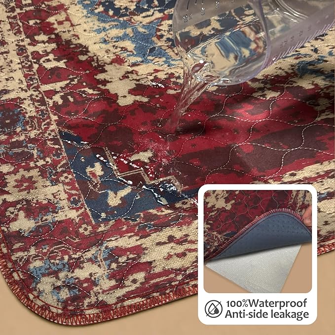 Washable Pee Pads for Dogs, Reusable Puppy Potty Training Pads, Ultra-Absorbent Thick Waterproof Leak-Proof Non-Slip Pads & Mat for Crate, Playpen, Floor, Whelping & Housebreaking , 2 Pack 48"x72"