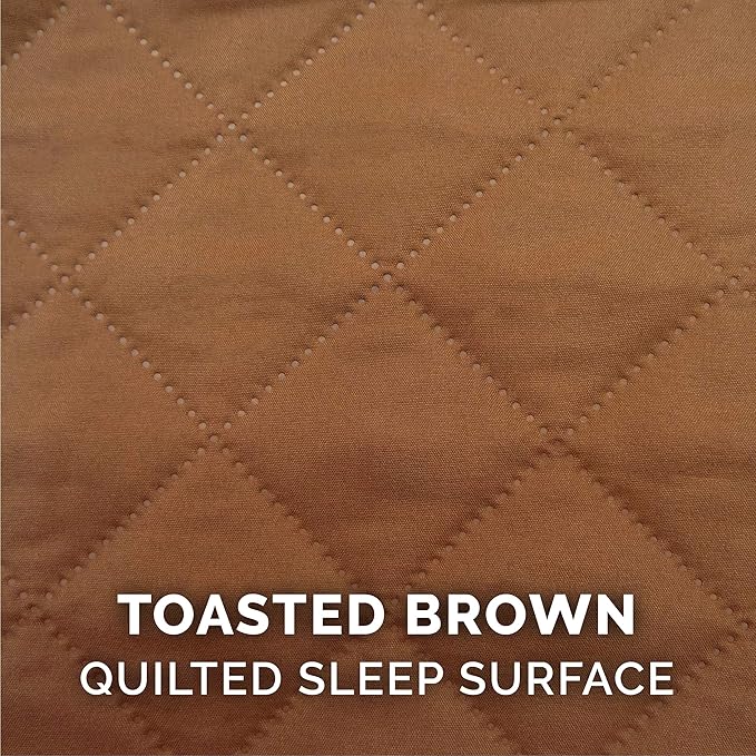 Furhaven Memory Foam Dog Bed for Large Dogs w/ Removable Bolsters & Washable Cover, For Dogs Up to 125 lbs - Quilted Sofa - Toasted Brown, Jumbo Plus/XXL