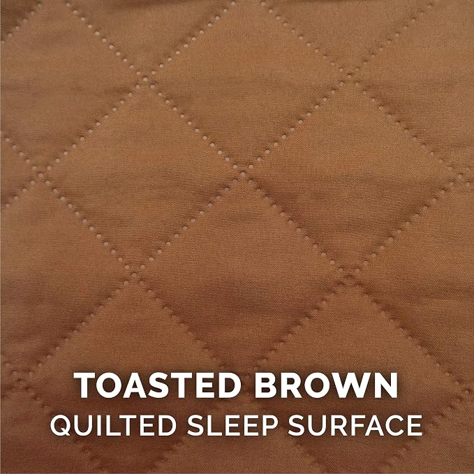 Furhaven Cooling Gel Dog Bed for Medium/Small Dogs w/ Removable Bolsters & Washable Cover, For Dogs Up to 35 lbs - Quilted Sofa - Toasted Brown, Medium