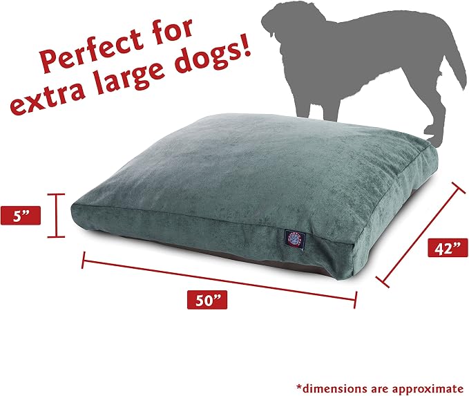Majestic Pet Villa Rectangle Dog Bed Washable – Non Slip Comfy Pet Bed – Crate Bed with Removable Washable Cover – Kennel Bed for Sleeping, Polyester Fiber, X-Large, Azure
