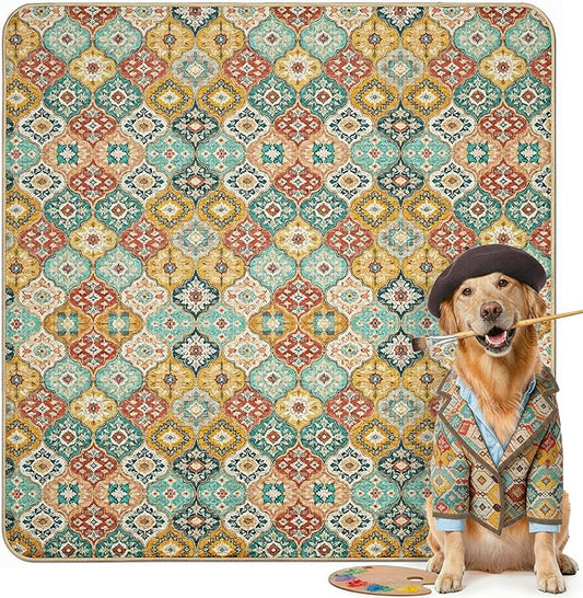 FXW Washable Pee Pads for Dogs, Puppy Pads with Super Absorbent, Specifically Designed for FXW Rollick/Homeplus 24inch 8 Panels Dog Playpen, 63" Square, Beige Gourd, 1 Pack