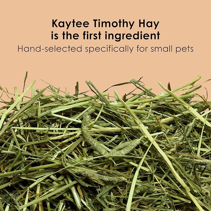 Kaytee Timothy Complete Guinea Pig Food, Made with Timothy Hay, High in Fiber, Supports Dental Health and Digestion, Long-Lasting Vitamin C, 25 Pounds
