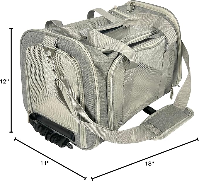 Jokari Cart Cruiser Airline Approved Pet Carrier for Versatile Travel in Car, Airplane, or Shopping Cart. Light and Compact Pet Accessories. Strap Attachments, Anti-Scratch Mesh with Top and Side Open
