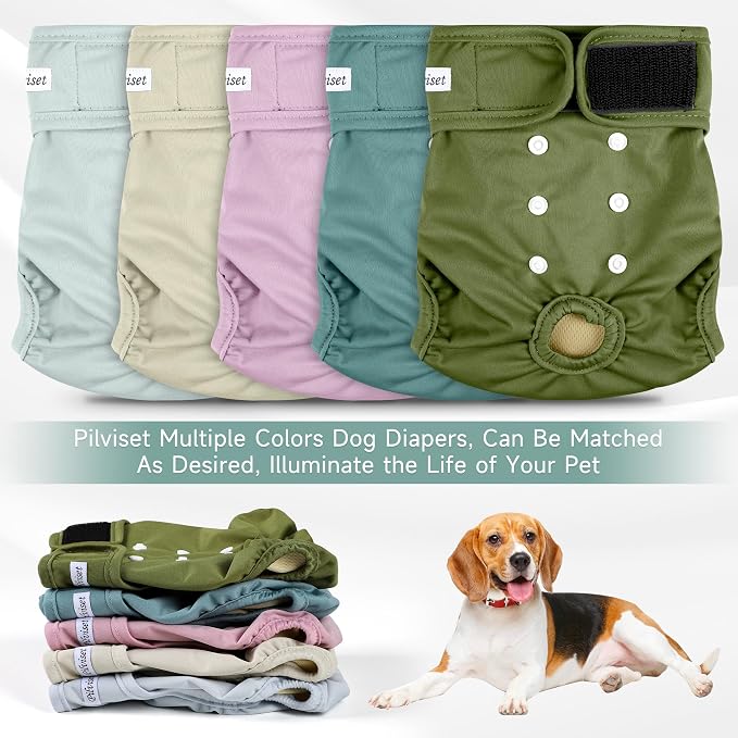 Dog Diapers Female 5pcs,Reusable Dog Doggie Puppy Doggy Diapers Female, Period Panties in Heat, XX-Large