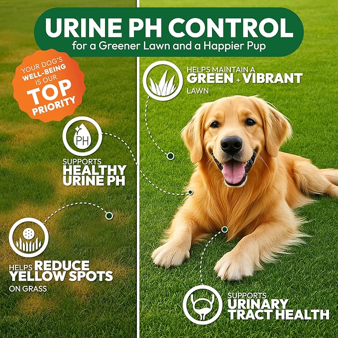 Dog Urine Neutralizer for Lawn - 170 Green Lawn Chews for Dogs - Pee Grass Burn Spot Saver Caused by Dog Urine with Probiotics & Digestive Enzymes - Advanced Gut Health Supplement, Rocks