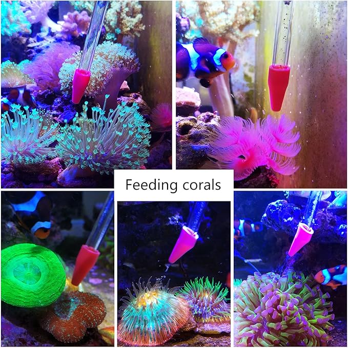 Aquarium Choice Coral Feeder Long Syringe Tube Liquid Fertilizer Feeder SPS HPS Marine Reef Coral Feeder Tool Fish Excreta Cleaner Precise spot Feeding Tube 18.3 Inch Long