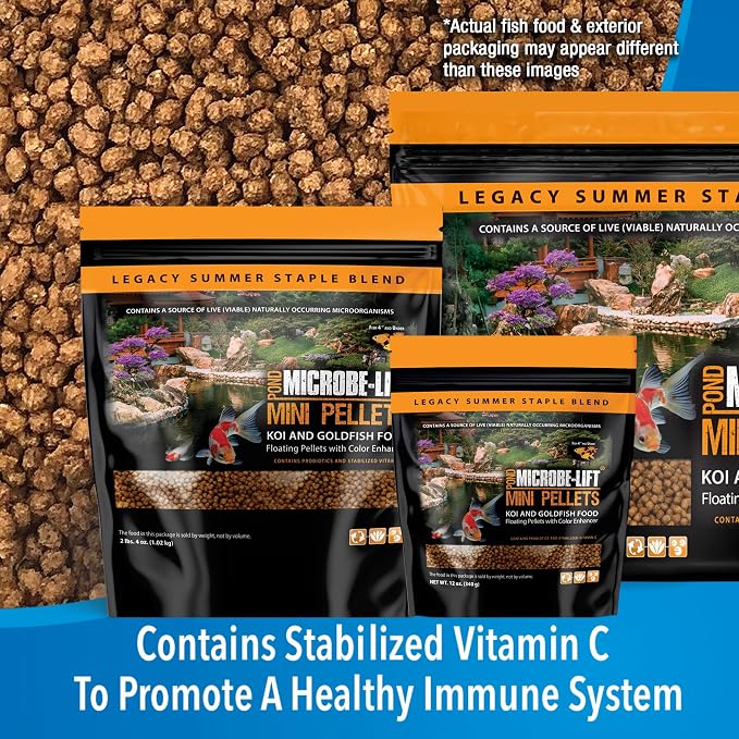 MICROBE-LIFT MLLMPSM Mini Floating Fish Food Pellets for Ponds, Water Gardens, and Fountains, for Small Live Goldfish and Koi, 17 Pounds