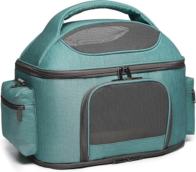 Large Fat Cat Carrier Fit up to 20 Pounds, Small Puppy Pet Travel Carrier, Car Seat Secure and Collapsible Soft Side Carrier Airline Approved Under Seat