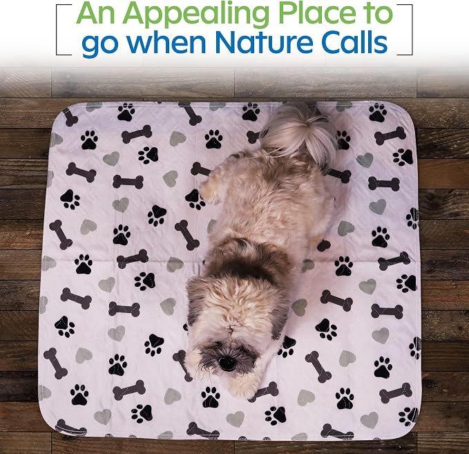 GREEN LIFESTYLE Washable Underpads Pack of 6 - 34x36 and Pack of 2 - 30x34 Bundle - Large Pee Pads for Dogs, Machine Washable Reusable Puppy Pads, Waterproof Pet Training Pad