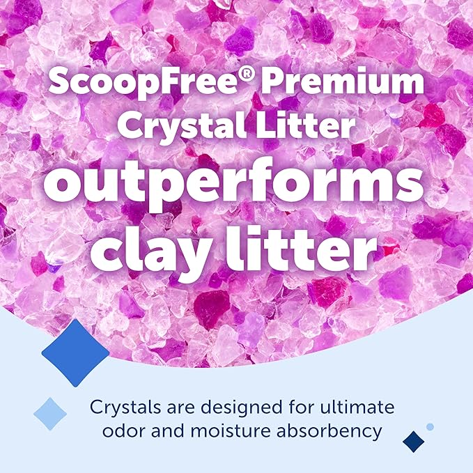 PetSafe ScoopFree Odor Control Crystal Cat Litter, Lavender Scent, 8 Lb Bag