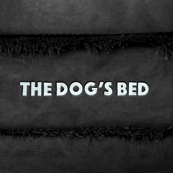 The Dog’s Bed Replacement Outer Cover, Plush Fabric, Black Plush, Large, 6-Inch