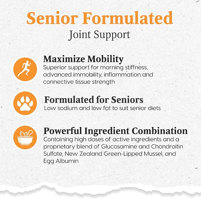 ARK NATURALS Gray Muzzle Old Dogs! Happy Joints! Vet Recommended to Support Cartilage and Joint Function, Glucosamine, 90 Soft Chews,Orange