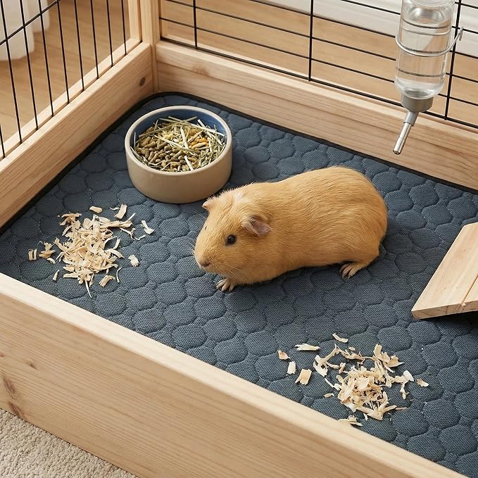 Guinea Pig Cage Liners - Washable Guinea Pig Pee Pads, Waterproof Reusable & Anti Slip Guinea Pig Bedding Fast and Super Absorbent Pee Pad for Small Animals Rabbit Hamster Rat
