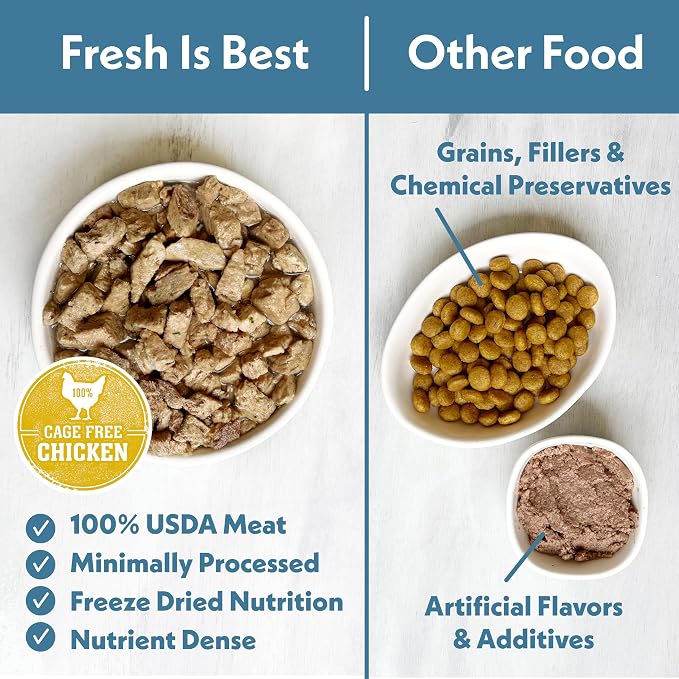 Fresh Is Best Chicken Freeze Dried Cat Food – Raw Cat Food for Kittens & Adult Felines – High-Protein Freeze Dried Raw Chicken in Resealable Zipper Bag – Made in the USA – 8 oz