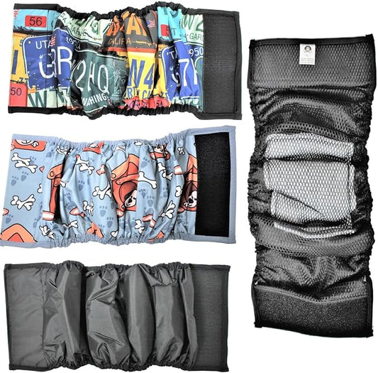 FDC Leak Proof Waterproof Diapers Dog Belly Band Male Wrap Washable Reusable Absorbent Pad Lined for Small Medium Large Pets Black (S: Waist 10" - 12", Black)