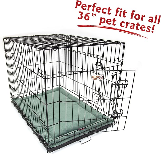 Majestic Pet Orthopedic Memory Foam Dog Crate Mat - Plush Pet Bed Pad for Crates & Kennels | USA Crafted | 36"x23" Villa Azure