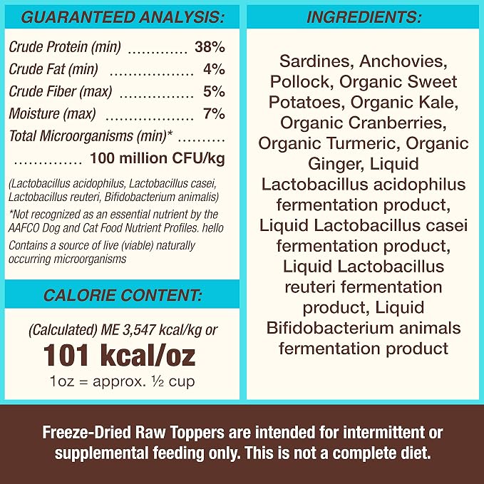 Primal Dog Food Toppers & Cat Food Toppers, Cupboard Cuts, Grain Free Meal Mixers with Probiotics, Raw Freeze Dried Dog Treats & Cat Treats, Great for Training (Fish, 3.5 oz)