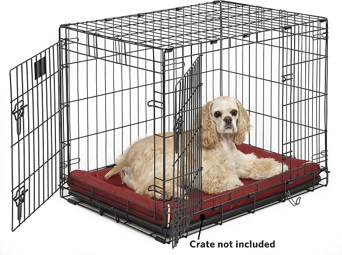 MidWest Homes for Pets Medium QuietTime MAXX Ultra-Rugged Dog Bed, Water & Odor Resistant, Bolstered Edge, Non-Slip Bottom, Fits 30-inch Crates, Brick