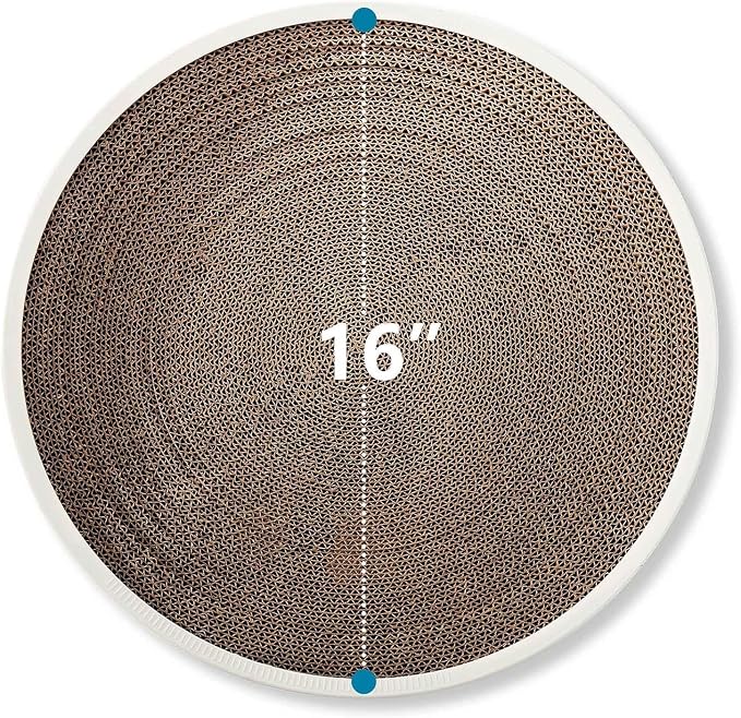 Cat Scratcher Bed Round 3-in-1 Cat Scratcher Toy with Track Ball, Cardboard Cat Scratcher Lounge & Bed, Interactive Cat Toy for Indoor Cats, Durable Scratching Pad with 2 Spinning Balls