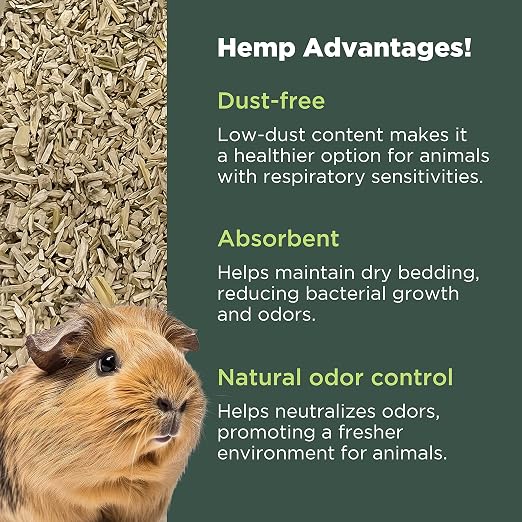 Hemp Chicken and Animal Bedding 8 Lbs of Natural Ground Hurds - Super Absorbent- DUST Free- for Your Chickens, Horse, Rabbit, Reptile, Hamster, Cage Coop or CAT Litter - USA Grown - Carbon Negative