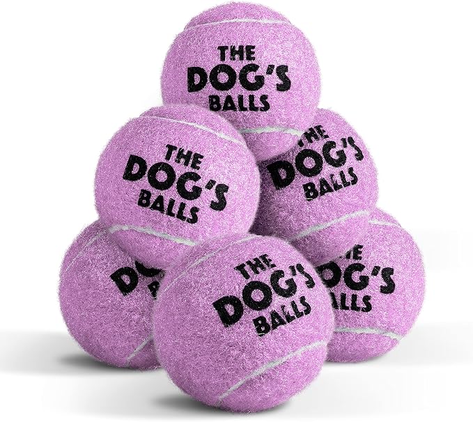 The Little Dog’s Balls Small Dog Tennis Balls 6-Pack Lilac Floats in Water | Our fetch balls combine non-abrasive felt exterior and a thicker rubber core Durable Dog Toy for Outdoor Play & Training