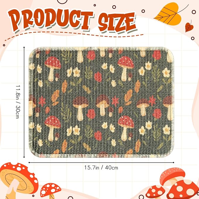 Drydiet 16 x 12 Inch 2 Pcs Rabbit Scratch Mat Natural Bunny Scratching Pad Claws and Teeth Care Rabbit Mats for Cages Chew Toys Bunny Pet Cage Bedding for Biting Sleeping Nesting