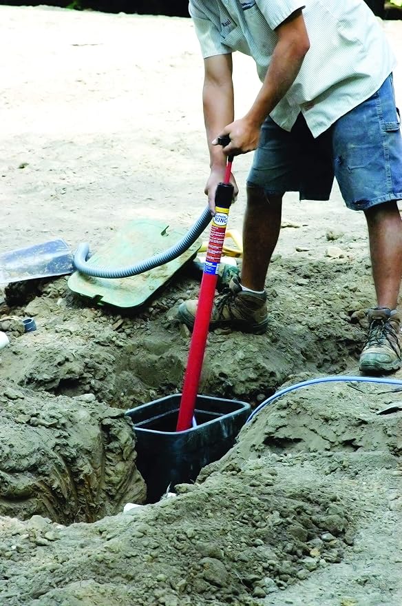 King Innovation 48072 King 36" x 72" Hand Pump Siphon, 72 inch, Red