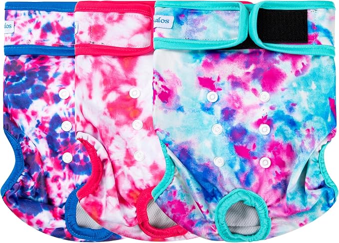 Leekalos Reusable Washable Dog Diapers Female (3 Pack) - Highly Absorbent Doggie Diapers - Size Adjustable Puppy Diaper for Dog Period Panties (X-Large)