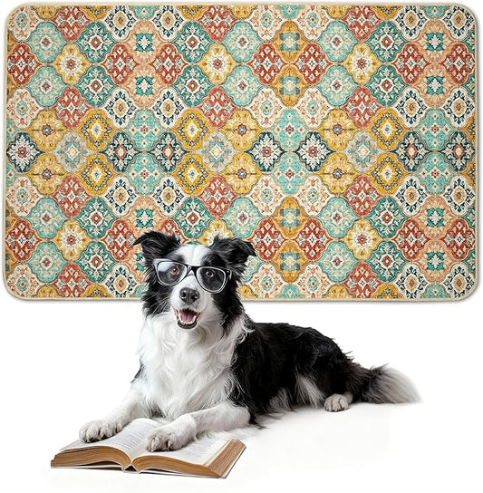 FXW Washable Pee Pads for Dogs, Puppy Pads with Super Absorbent, Specifically Designed for FXW Rollick/Homeplus 24inch 6 Panels Dog Playpen, 39" x 63" Rectangle, Beige Gourd, 1 Pack