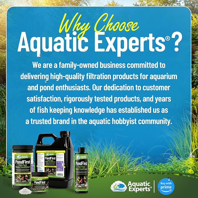 PondFirst Pond Water Conditioner - Concentrated Instant Dechlorinator for Fish Ponds, Makes Water Safe for Koi and Goldfish, Made in The USA, Aquatic Experts (Liquid - 2 Liters)
