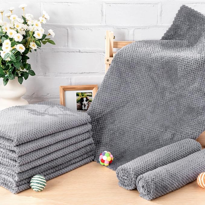 VitalCozy 10 Pcs Guinea Pig Cage Liners Washable Rat Bedding for Guinea Pigs Controlling Absorbent Waterproof Pee Pads Blanket for Rabbits Hamster Small Animal Chinchilla(Grid,12x12 Inch,Gray)