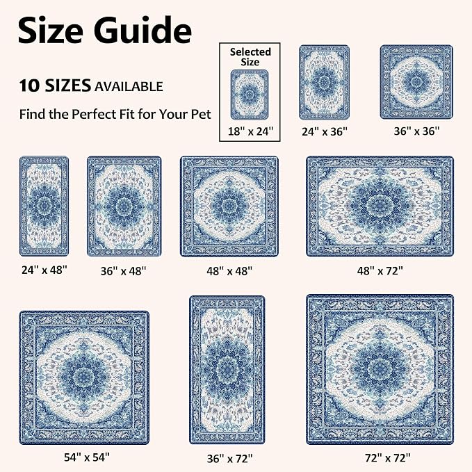 Dog Pee Pads Training Pads Upgrade Triple Thickness All-Purpose Super Absorbent & Leak-Proof, Quick Dry and Leak-Proof and Odor Control (Blue/Multi, 18" x24" x2PCS)